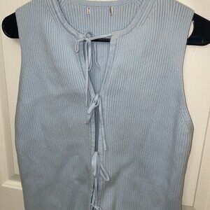 Baby Blue Front Tie Top